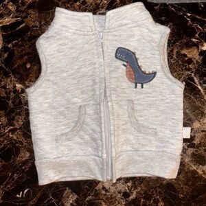 Kids Dinosaur Embroidered Vest - Gray